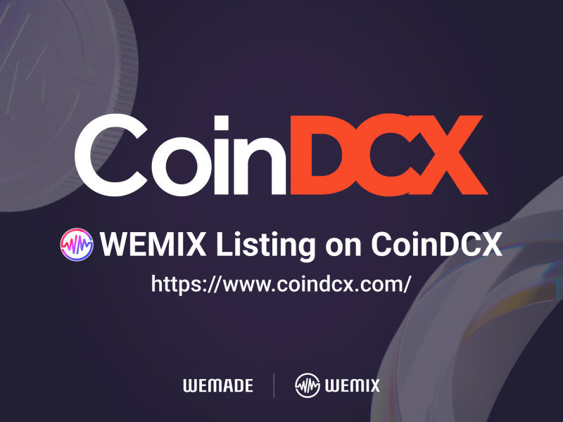 WEMIX Announces Listing on Indian Cryptocurrency Exchange CoinDCX